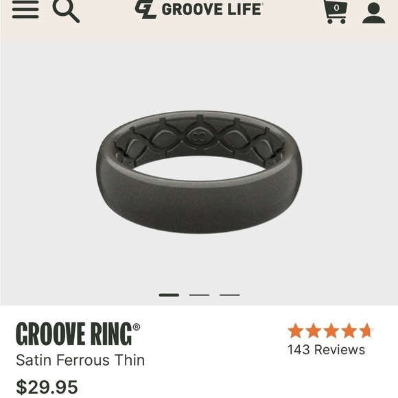 Groove life Satin Ferrous Thin Ring - size 11​​​​​​​ - Picture 2 of 5